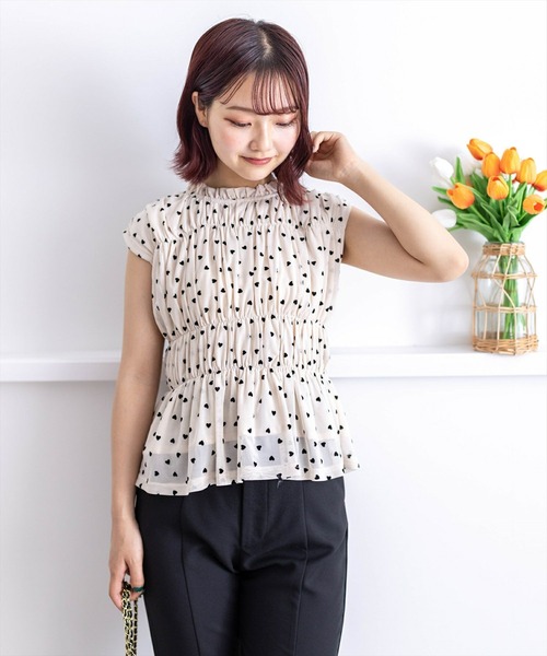 clear（クリア）の「バックリボンハート柄フロッキープリントトップス[ウィッシュコア ガーリー]≪再入荷≫（Tシャツ/カットソー・レディース・ブラック/オフホワイト/ベージュ・F）」の18枚目の写真