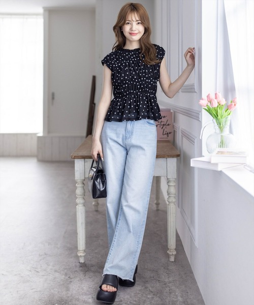 clear（クリア）の「バックリボンハート柄フロッキープリントトップス[ウィッシュコア ガーリー]≪再入荷≫（Tシャツ/カットソー・レディース・ブラック/オフホワイト/ベージュ・F）」の21枚目の写真