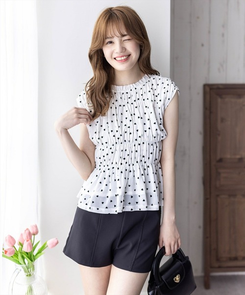 clear（クリア）の「バックリボンハート柄フロッキープリントトップス[ウィッシュコア ガーリー]≪再入荷≫（Tシャツ/カットソー・レディース・ブラック/オフホワイト/ベージュ・F）」の22枚目の写真