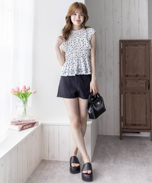 clear（クリア）の「バックリボンハート柄フロッキープリントトップス[ウィッシュコア ガーリー]≪再入荷≫（Tシャツ/カットソー・レディース・ブラック/オフホワイト/ベージュ・F）」の14枚目の写真