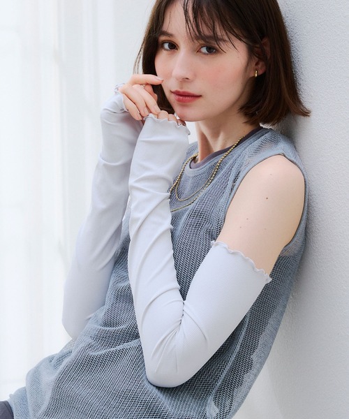 涼活本舗】UVCUT99％以上 接触冷感 UPF50＋ メロウロングアームカバー