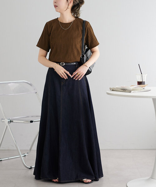 DISCOAT(ディスコート)の「【WEB限定】立体ジャガード5分袖(Tシャツ/カットソー・レディース・グリーン系その他/アイボリー/ブラック/ブラウン/ミント・FREE)」の13枚目の写真