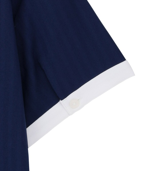 TOKYO SHIRTS（トウキョウシャツ）の「COFREX 配色スキッパー 半袖ブラウス レディースシャツ（シャツ/ブラウス・レディース・ネイビー・LL/L/M/S）」の4枚目の写真