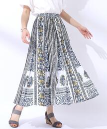 SHOO・LA・RUE | 【洗える/インド綿100％】ふんわり軽やか 花柄プリントギャザースカート(スカート)