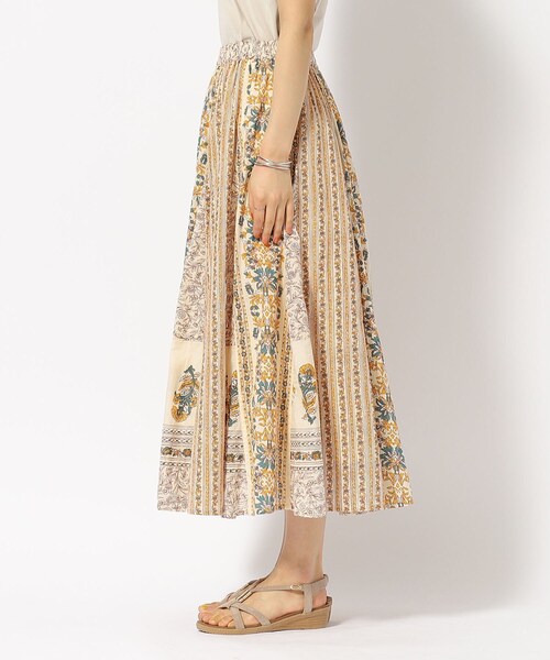 SHOO・LA・RUE（シューラルー）の「◆【洗える/インド綿100％】ふんわり軽やか 花柄プリントギャザースカート（スカート・レディース・グリーン系その他3/ブルー系その他7/ブルーグリーン/ピンク系1・00）」の18枚目の写真