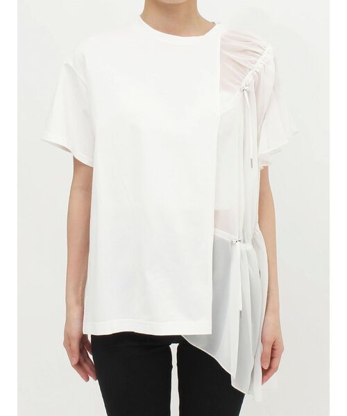 MURUA(ムルーア)の「ドッキングオーバーTシャツ(Tシャツ/カットソー・レディース・ホワイト/ブラック・FREE)」の13枚目の写真