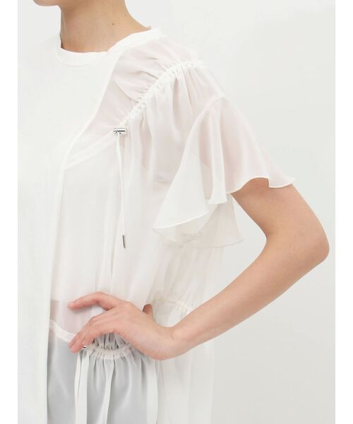 MURUA(ムルーア)の「ドッキングオーバーTシャツ(Tシャツ/カットソー・レディース・ホワイト/ブラック・FREE)」の17枚目の写真