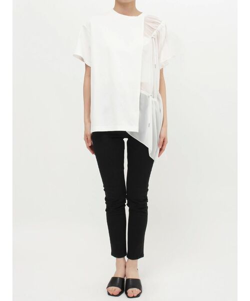 MURUA(ムルーア)の「ドッキングオーバーTシャツ(Tシャツ/カットソー・レディース・ホワイト/ブラック・FREE)」の20枚目の写真