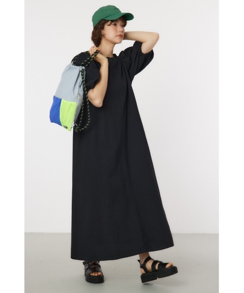 RODEO CROWNS WIDE BOWL(ロデオクラウンズワイドボウル)の「ボリュームスリーブワンピース(ワンピース・レディース・ブラック/ライム/アイボリー・FREE)」の4枚目の写真