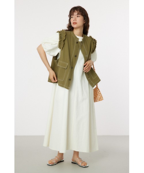 RODEO CROWNS WIDE BOWL(ロデオクラウンズワイドボウル)の「ボリュームスリーブワンピース(ワンピース・レディース・ブラック/ライム/アイボリー・FREE)」の9枚目の写真