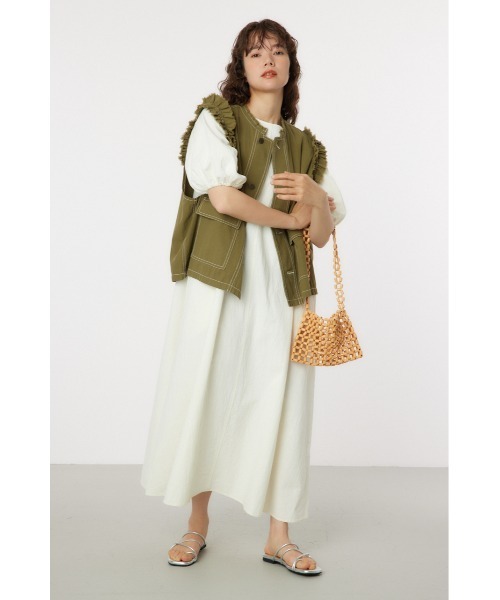 RODEO CROWNS WIDE BOWL(ロデオクラウンズワイドボウル)の「ボリュームスリーブワンピース(ワンピース・レディース・ブラック/ライム/アイボリー・FREE)」の10枚目の写真