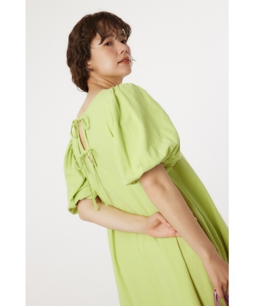 RODEO CROWNS WIDE BOWL(ロデオクラウンズワイドボウル)の「ボリュームスリーブワンピース(ワンピース・レディース・ブラック/ライム/アイボリー・FREE)」の18枚目の写真