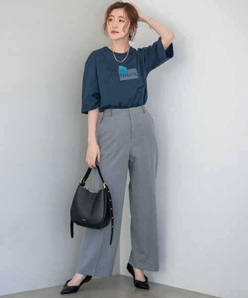 23区 S(ニジュウサンクチイサイサイズ)の「【洗える】Ca mamuse ロゴ TEE(Tシャツ/カットソー・レディース・ホワイト系/ダルブルー系/ベージュ系・32)」の6枚目の写真