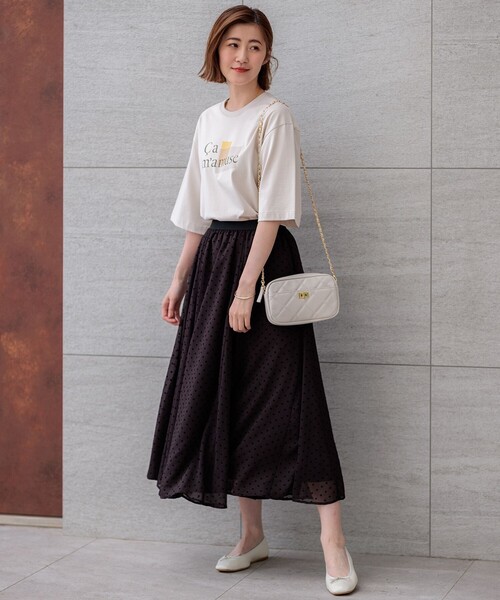 23区 S(ニジュウサンクチイサイサイズ)の「【洗える】Ca mamuse ロゴ TEE(Tシャツ/カットソー・レディース・ホワイト系/ダルブルー系/ベージュ系・32)」の9枚目の写真