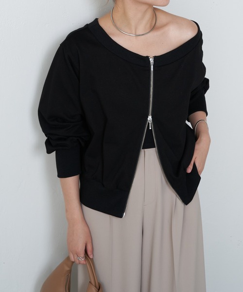 COLLAGE GALLARDAGALANTE（コラージュガリャルダガランテ）の「4WAYスウェット/WEB限定（Tシャツ/カットソー・レディース・アイボリー/グレー/ブラック・FREE）」の10枚目の写真