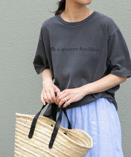 FORK&SPOON（フォークアンドスプーン）の「FORK&SPOON　ヴィンテージプリントTシャツ（Tシャツ/カットソー・レディース・オフホワイト/チャコールグレー・1）」の2枚目の写真
