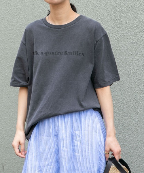 FORK&SPOON（フォークアンドスプーン）の「FORK&SPOON　ヴィンテージプリントTシャツ（Tシャツ/カットソー・レディース・オフホワイト/チャコールグレー・1）」の4枚目の写真