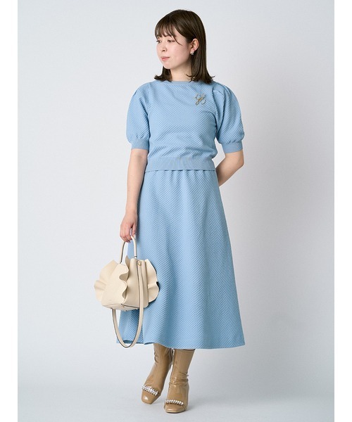 ジーフォア ゴルフ レディース セットアップフード付きライトブルー