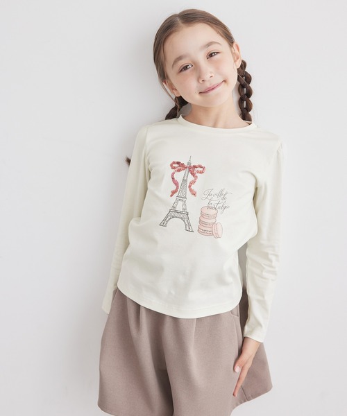 ROPE' PICNIC(ロペピクニック)の「【KIDS】モチーフアソートロングTシャツ(Tシャツ/カットソー・キッズ・サックスブルー/ホワイト系その他2/ホワイト系その他/ネイビー・120/130/140/150)」の2枚目の写真