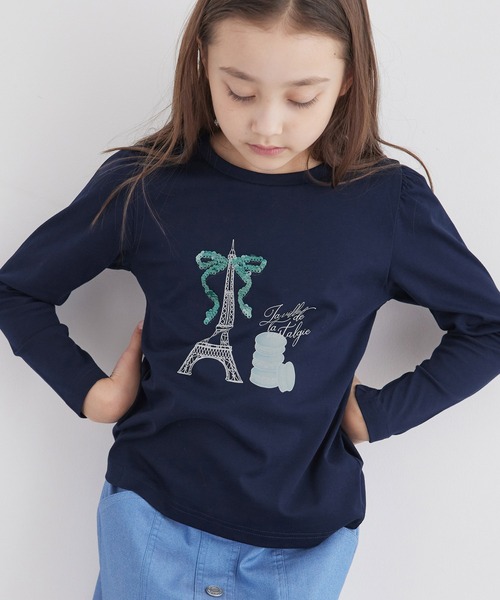 ROPE' PICNIC(ロペピクニック)の「【KIDS】モチーフアソートロングTシャツ(Tシャツ/カットソー・キッズ・サックスブルー/ホワイト系その他2/ホワイト系その他/ネイビー・120/130/140/150)」の3枚目の写真
