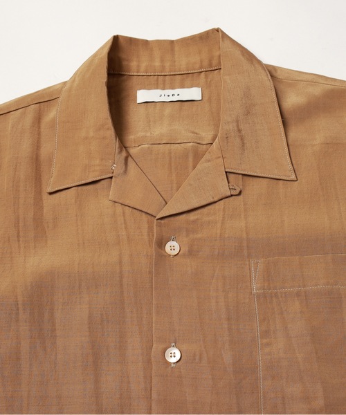 Jieda（ジエダ）の「RAYON WOOL OPEN COLLAR SHIRT S/S（シャツ/ブラウス・メンズ・ブラック/ベージュ/グリーン・1/2）」の7枚目の写真