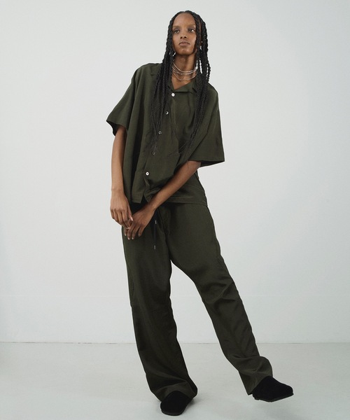 Jieda（ジエダ）の「RAYON WOOL OPEN COLLAR SHIRT S/S（シャツ/ブラウス・メンズ・ブラック/ベージュ/グリーン・1/2）」の22枚目の写真