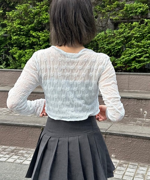 .KOM（ドットコム）の「A'GEM/9 × .kom 『.KOM/ドットケーオーエム』 レースカーディガン（カーディガン/ボレロ・レディース・ライトイエロー/ライトブルー/ホワイト・FREE）」の16枚目の写真