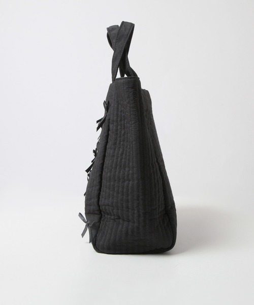 Julia Boutique(ジュリアブティック)の「2WAYリボン付きトートバッグ/24630(トートバッグ・レディース・グレー/ブラック・ONE)」の3枚目の写真