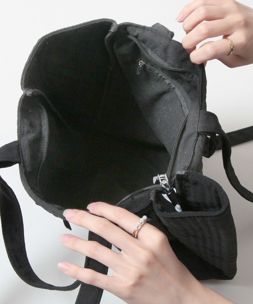 Julia Boutique(ジュリアブティック)の「2WAYリボン付きトートバッグ/24630(トートバッグ・レディース・グレー/ブラック・ONE)」の16枚目の写真