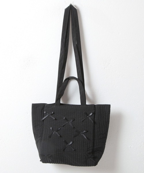 Julia Boutique(ジュリアブティック)の「2WAYリボン付きトートバッグ/24630(トートバッグ・レディース・グレー/ブラック・ONE)」の13枚目の写真