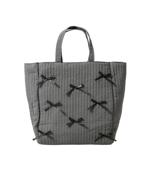 Julia Boutique(ジュリアブティック)の「2WAYリボン付きトートバッグ/24630(トートバッグ・レディース・グレー/ブラック・ONE)」の11枚目の写真