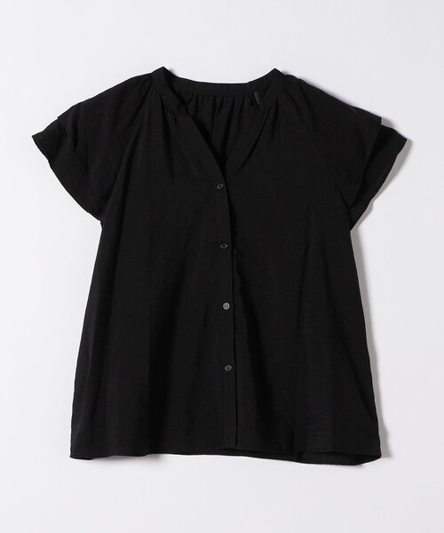 quaranciel(カランシエル)の「quaranciel:〈手洗い可能〉スキッパー フレア ハーフスリーブ ブラウス(シャツ/ブラウス・レディース・ブラウン/オフホワイト/ブラック・ONE SIZE)」の22枚目の写真