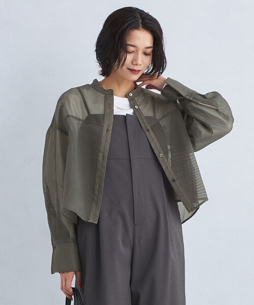 新品　未使用　グリーンレーベル　シアーブルゾン　ブラウス green label relaxing ブラウス シャツ エアリー シアー