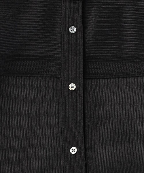 green label relaxing（グリーンレーベルリラクシング）の「シアーコードレーン シャツ 2（シャツ/ブラウス・レディース・ナチュラル/ブラック/ライトブルー/モカ・FREE）」の12枚目の写真