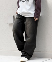vintage like over dye loose fit denim pants/ヴィンテージ ライク オーバーダイ ルーズフィット デニムパンツ【IR】 オーバーサイズ メンズ レディース