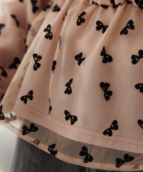 flower（フラワー）の「チュールリボンブラウス（シャツ/ブラウス・レディース・ベージュ/ブラック・FREE）」の9枚目の写真