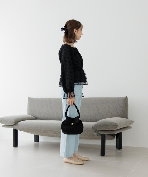 flower（フラワー）の「チュールリボンブラウス（シャツ/ブラウス・レディース・ベージュ/ブラック・FREE）」の15枚目の写真