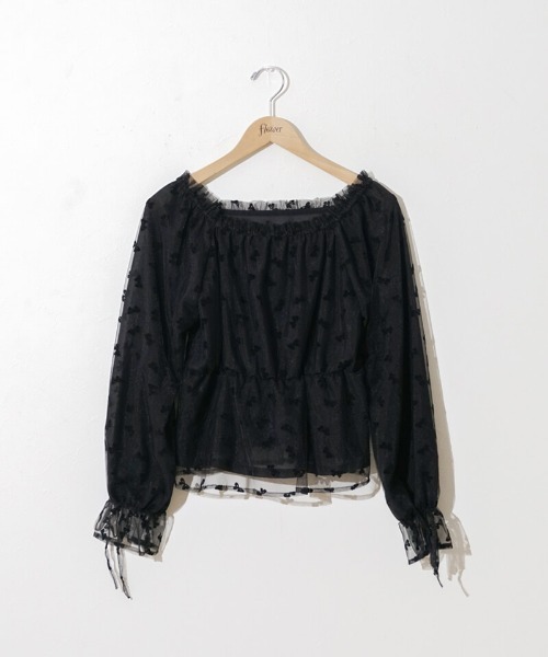 flower（フラワー）の「チュールリボンブラウス（シャツ/ブラウス・レディース・ベージュ/ブラック・FREE）」の20枚目の写真