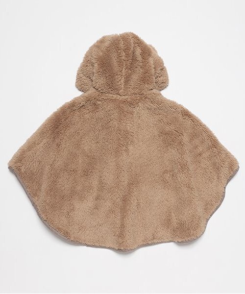 petit main(プティマイン)の「【抗菌防臭】2WAYアニマルボアケープ(ポンチョ・キッズ・モカ/アイボリー/ライトピンク・FREE)」の5枚目の写真