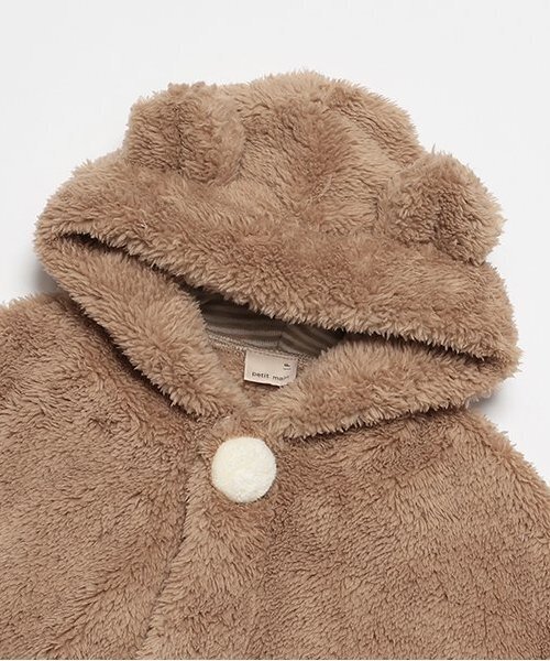 petit main(プティマイン)の「【抗菌防臭】2WAYアニマルボアケープ(ポンチョ・キッズ・モカ/アイボリー/ライトピンク・FREE)」の6枚目の写真