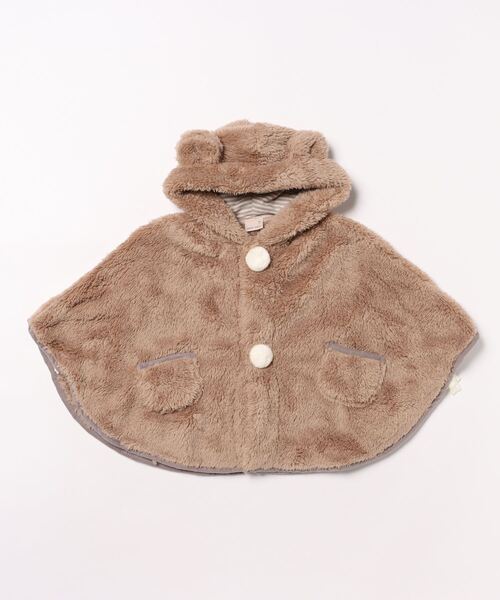 petit main(プティマイン)の「【抗菌防臭】2WAYアニマルボアケープ(ポンチョ・キッズ・モカ/アイボリー/ライトピンク・FREE)」の9枚目の写真