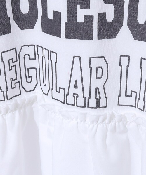 Cutie Blonde（キューティーブロンド）の「一枚でこなれ見え 裾フリル切り替えTシャツ（Tシャツ/カットソー・レディース・ホワイト系/チャコールグレー/モスグリーン・02/03/04）」の7枚目の写真