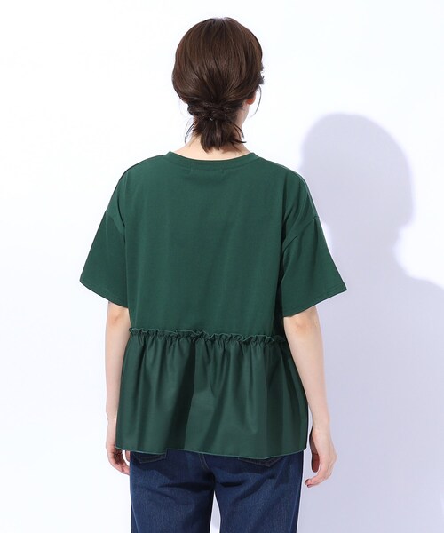 Cutie Blonde（キューティーブロンド）の「一枚でこなれ見え 裾フリル切り替えTシャツ（Tシャツ/カットソー・レディース・ホワイト系/チャコールグレー/モスグリーン・02/03/04）」の18枚目の写真