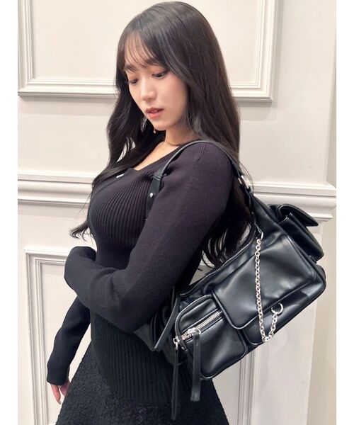 RESEXXY（リゼクシー）の「マルチポケットハンドバッグ（ハンドバッグ・レディース・アイボリー/ブラック・FREE）」の4枚目の写真