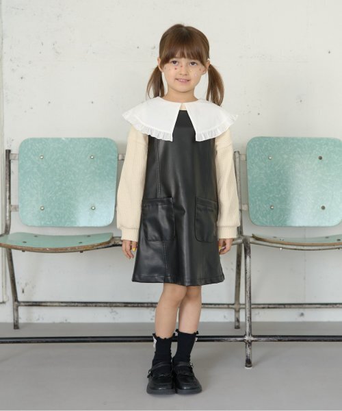 セール】【やわらか合皮】ジャンパースカート（ジャンパースカート