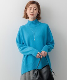 【洗える】カシミヤブレンド ハイネック ニット