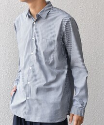 SHIPS any: ストライプ / ソリッド リラックス レギュラーカラー シャツ 26AW◇