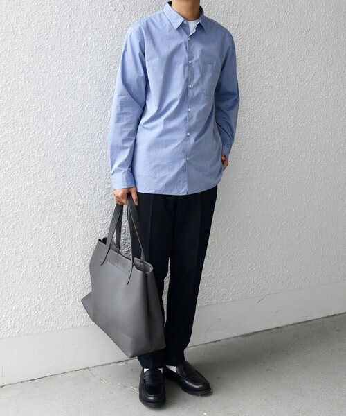 SHIPS any: ストライプ / ソリッド リラックス レギュラーカラー