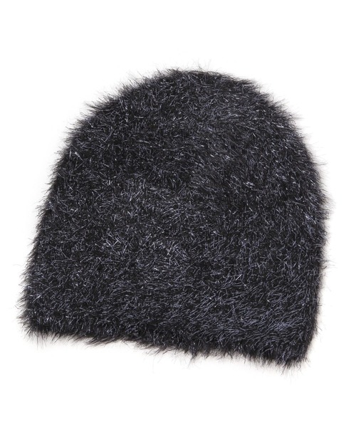PAGEBOY(ページボーイ)の「<Casselini>ラメフェザーニットワッチ(ハット・レディース・ブラック/グレイッシュベージュ・FREE)」の1枚目の写真