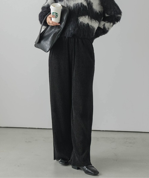 AMELY(エミリー)の「ラメリブニットパンツ(その他パンツ・レディース・ブラック/グレー/ブラウン・M/L)」の2枚目の写真